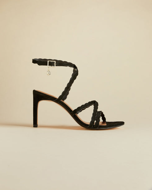 <P>Suede Scallop Strap Sandal</P>
